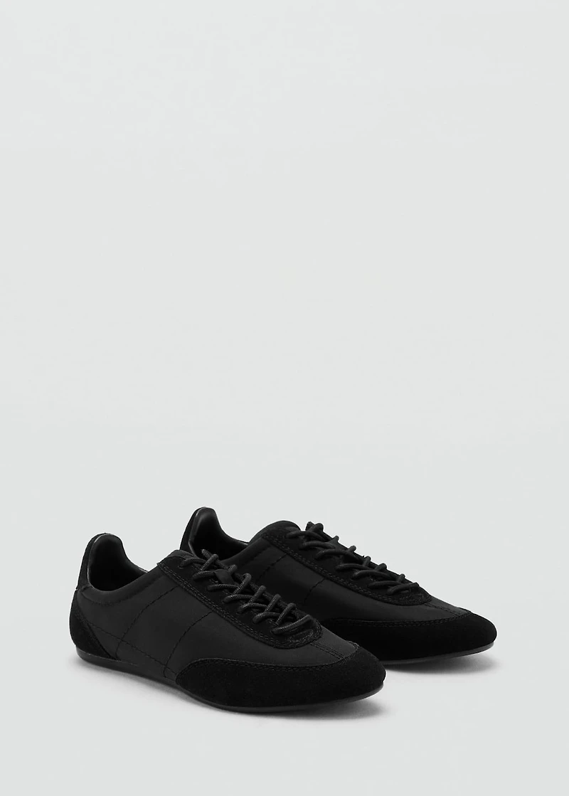 Combined suede leather sneakers