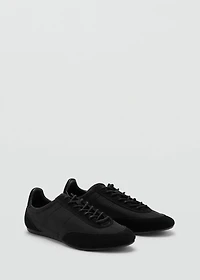 Combined suede leather sneakers