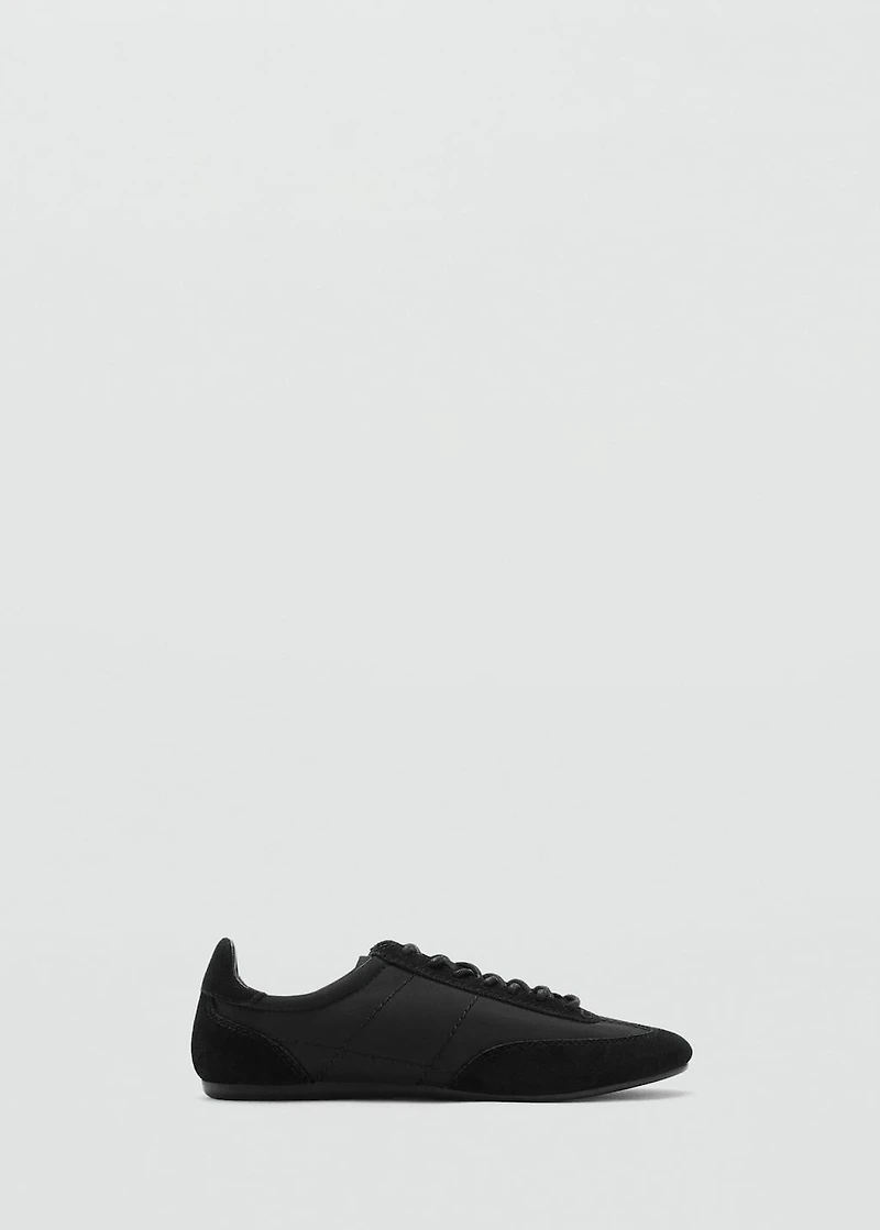Combined suede leather sneakers