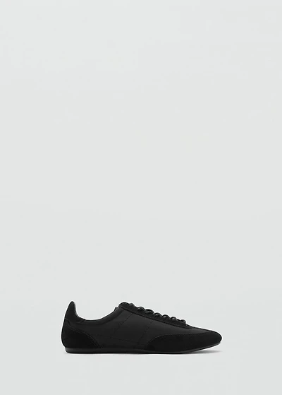 Combined suede leather sneakers