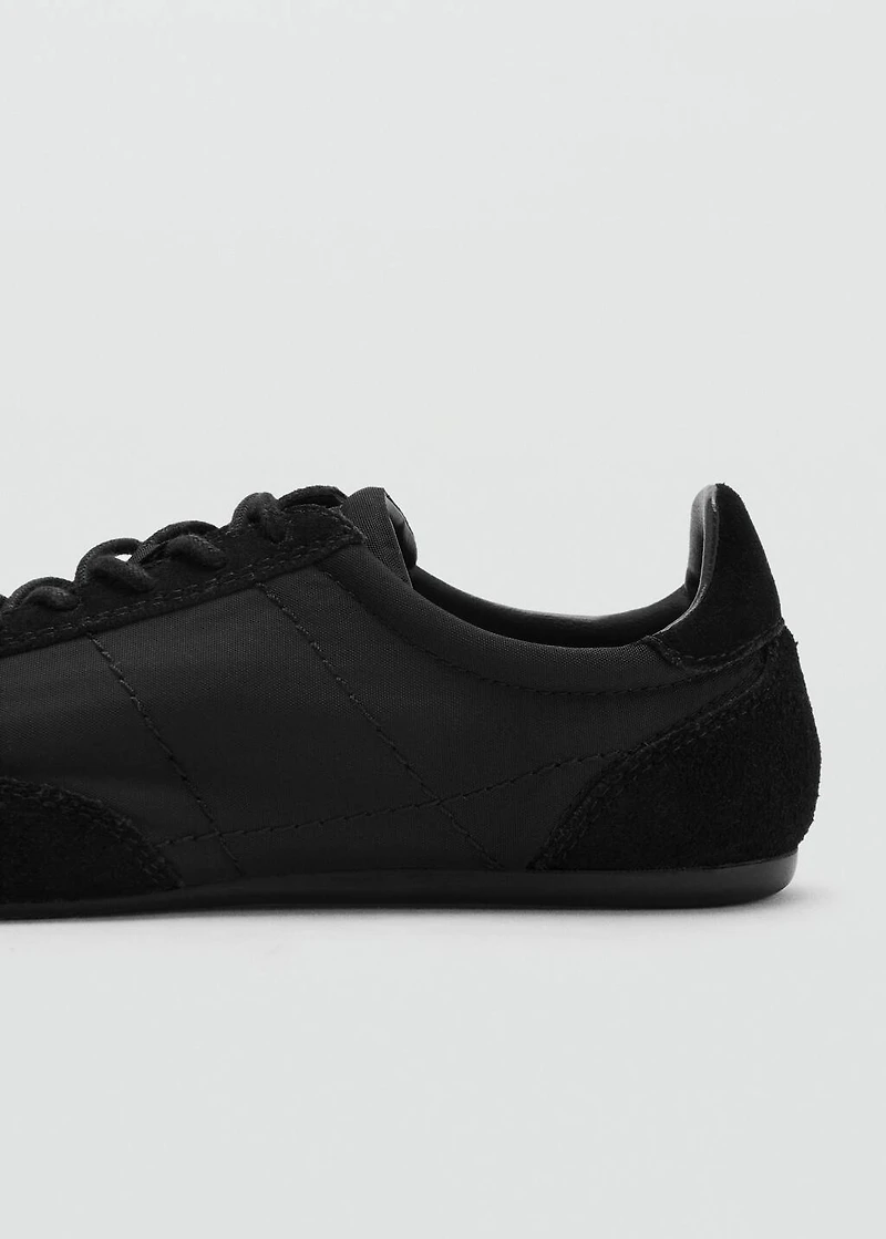 Combined suede leather sneakers