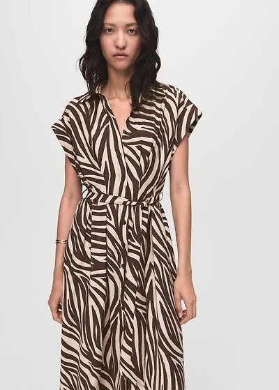 Printed shirt dress