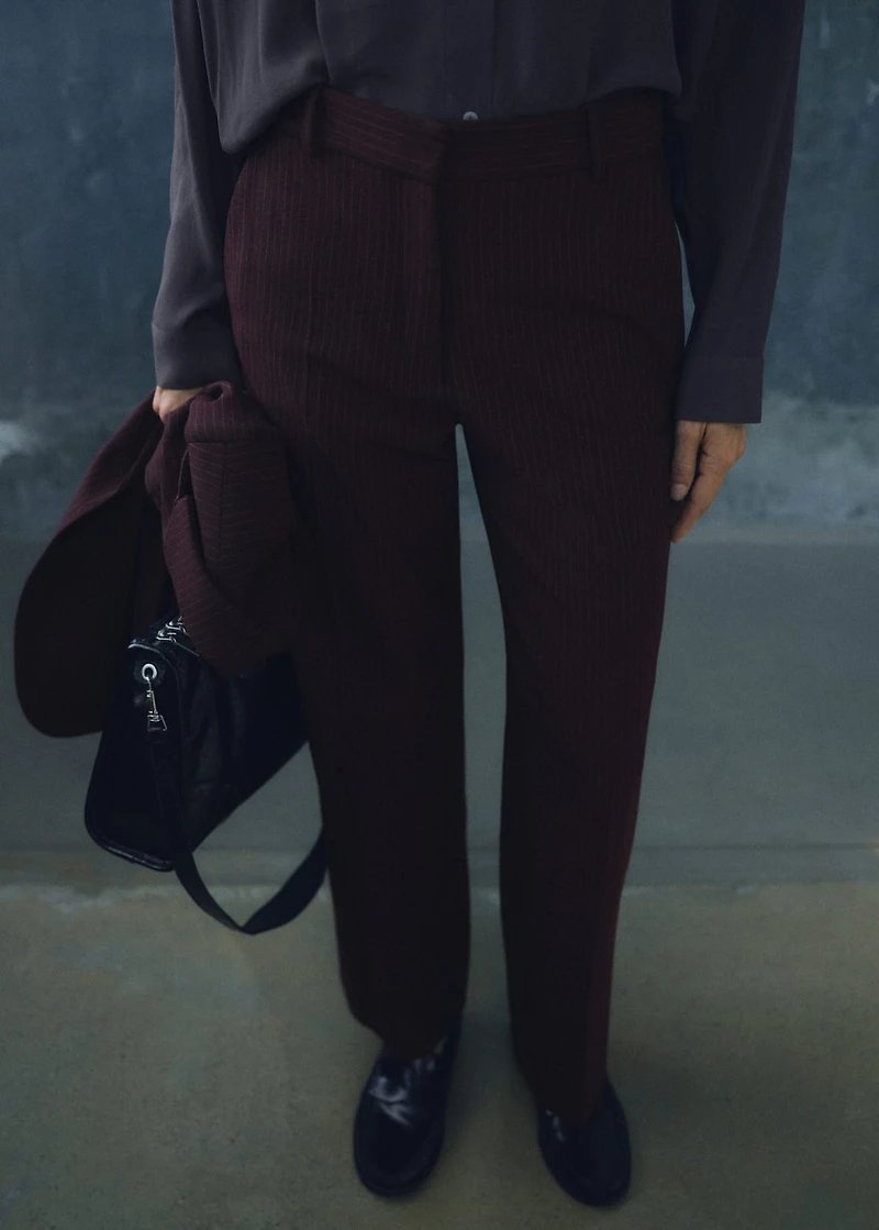 Pinstripe suit trousers