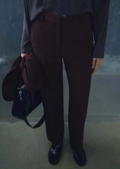 Pinstripe suit trousers
