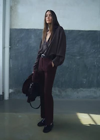 Pinstripe suit trousers