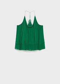 Top with pleated back neckline