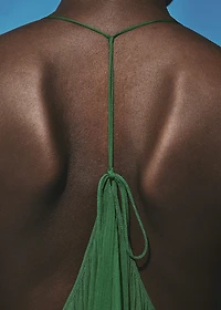Top with pleated back neckline