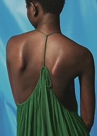 Top with pleated back neckline