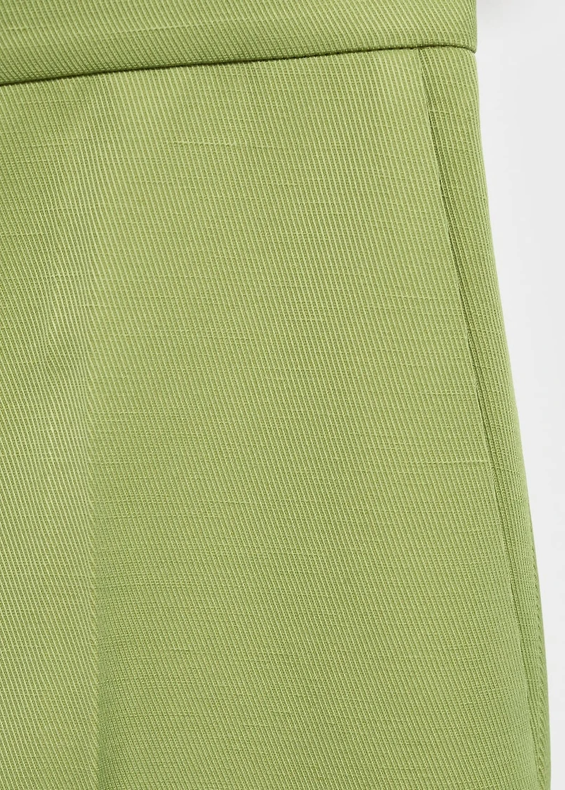 Straight-fit linen-blend suit pants