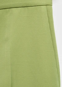 Straight-fit linen-blend suit pants