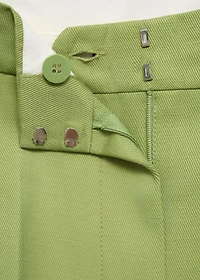 Straight-fit linen-blend suit pants