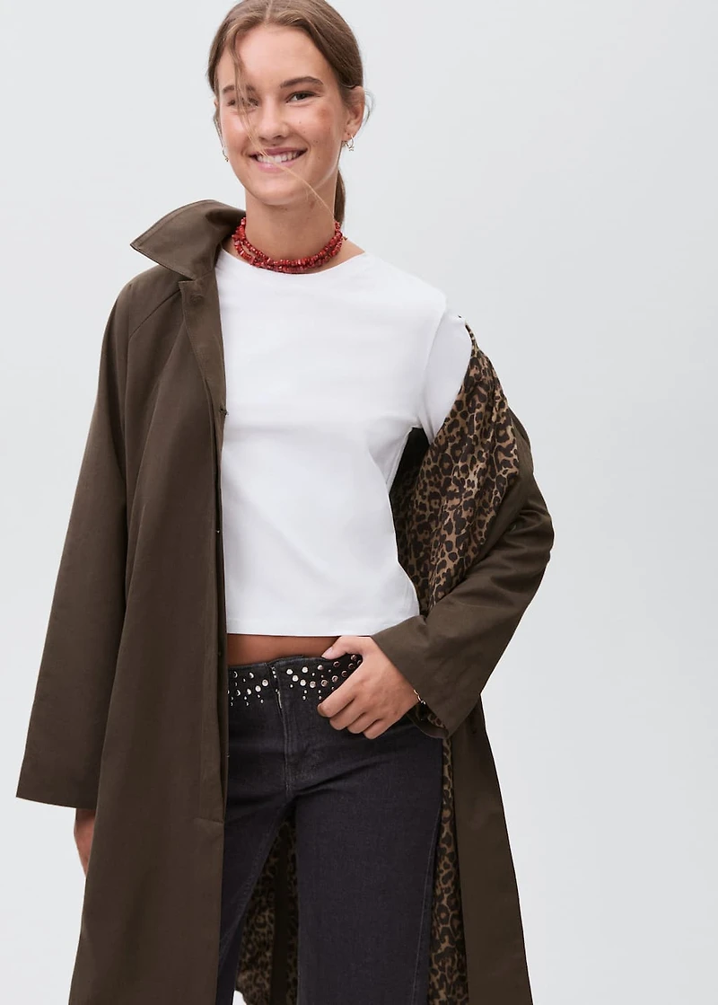 Worn-effect trench coat