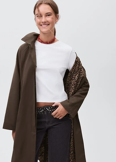 Worn-effect trench coat