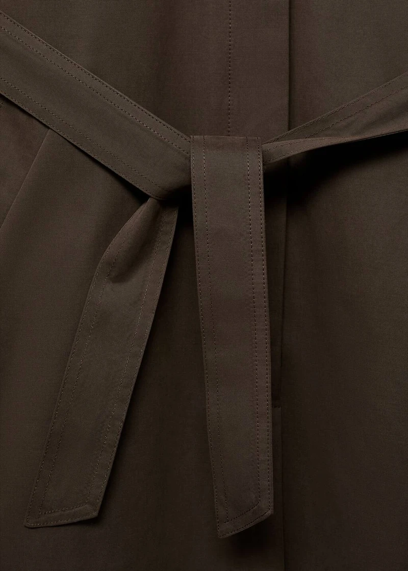Worn-effect trench coat