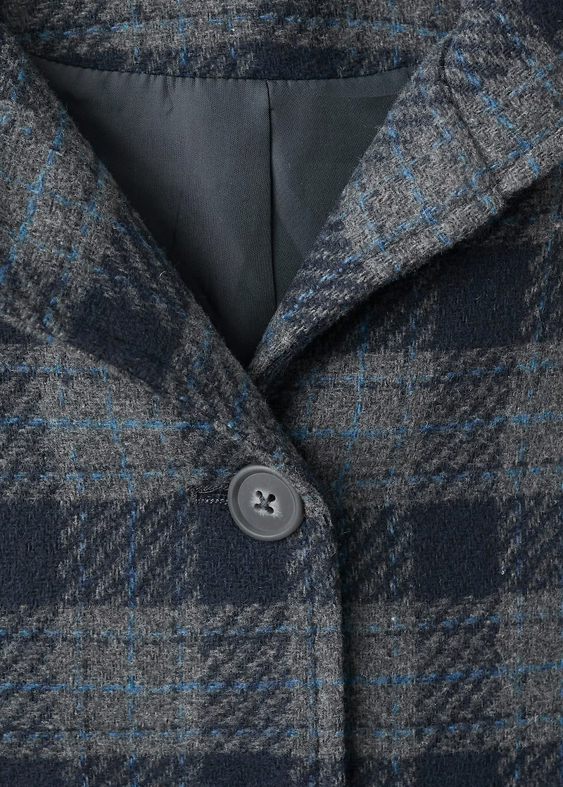 Checked-print cloth coat