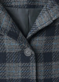 Checked-print cloth coat
