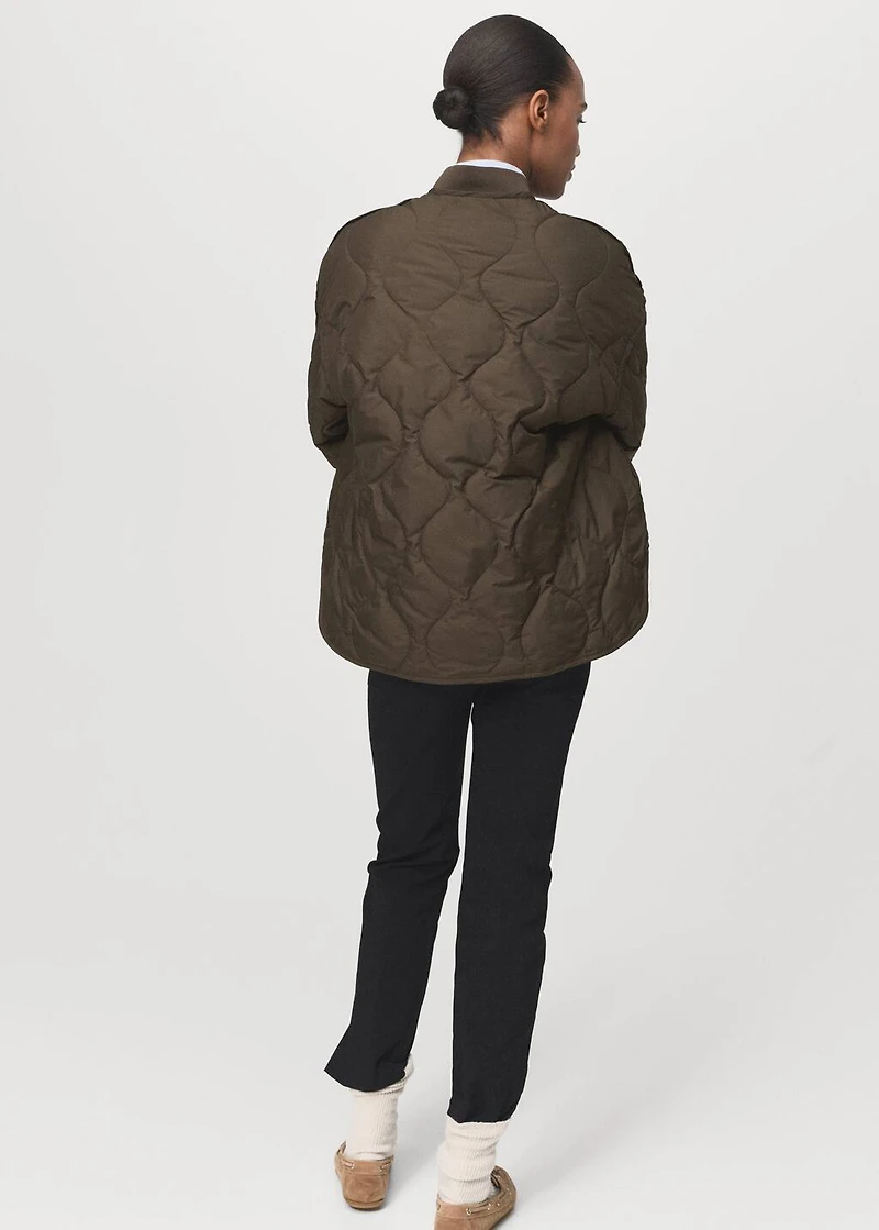 Oversize quilted down anorak
