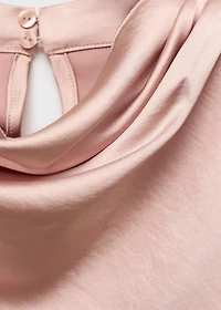Satin blouse with draped neck