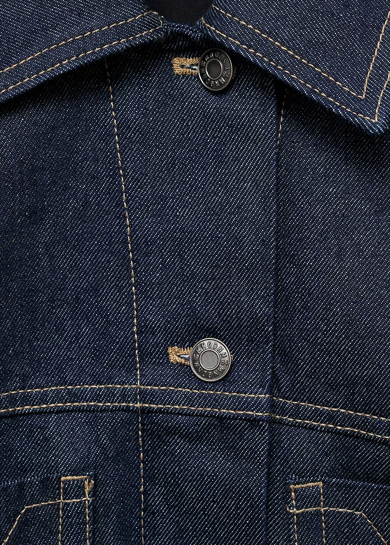 Denim jacket with decorative stitching