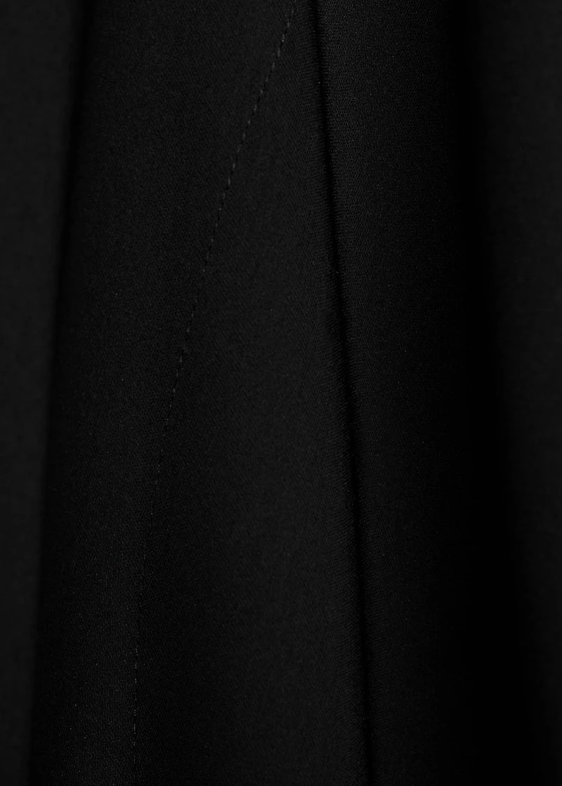 Turtleneck dress with asymmetrical sleeves