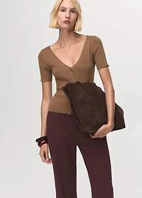Knitted pants with elastic waistband