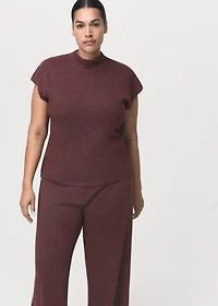 Knitted pants with elastic waistband