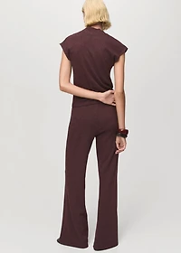 Knitted pants with elastic waistband