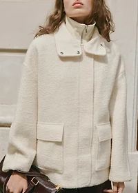Bouclé jacket with high neck