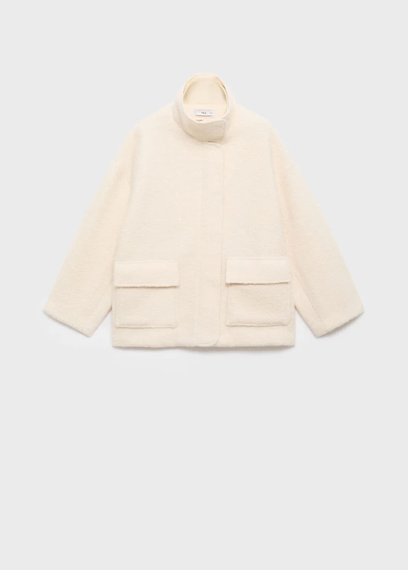 Bouclé jacket with high neck
