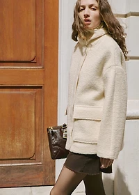 Bouclé jacket with high neck