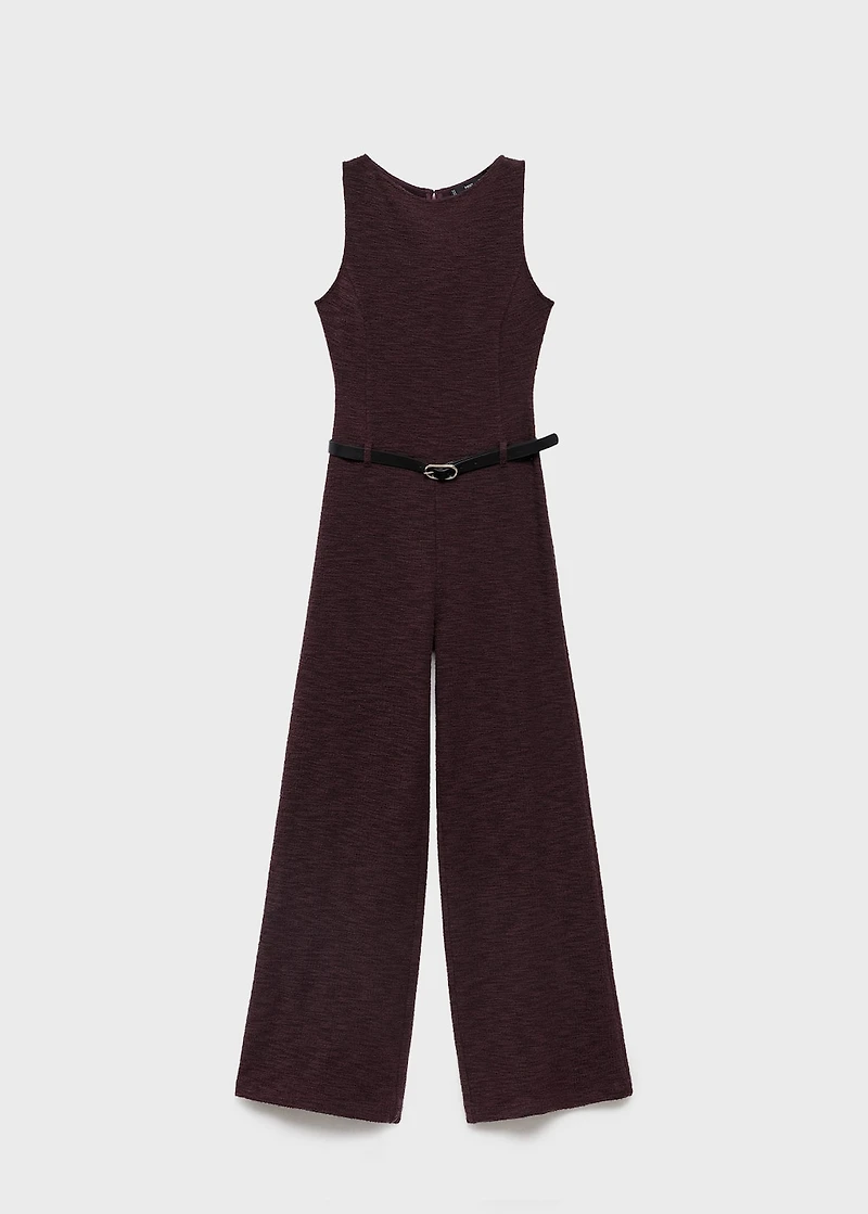 Marl jumpsuit with belt