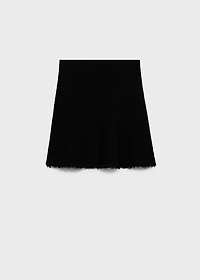 Tweed skirt with frayed hem