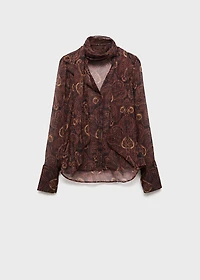 Paisley-print blouse with foulard