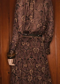 Paisley-print blouse with foulard