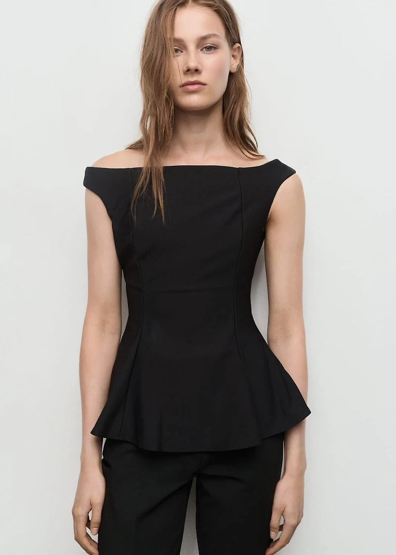Strapless peplum top