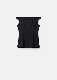 Strapless peplum top
