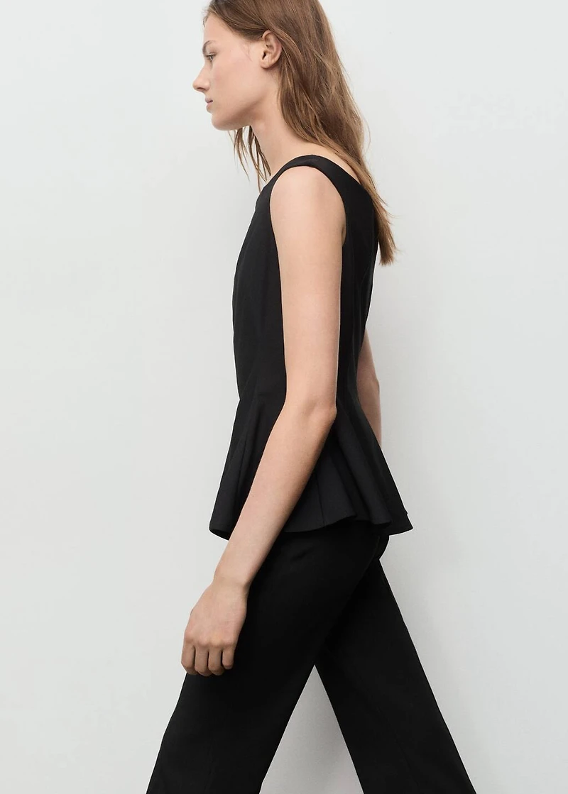 Strapless peplum top