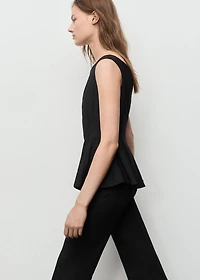 Strapless peplum top