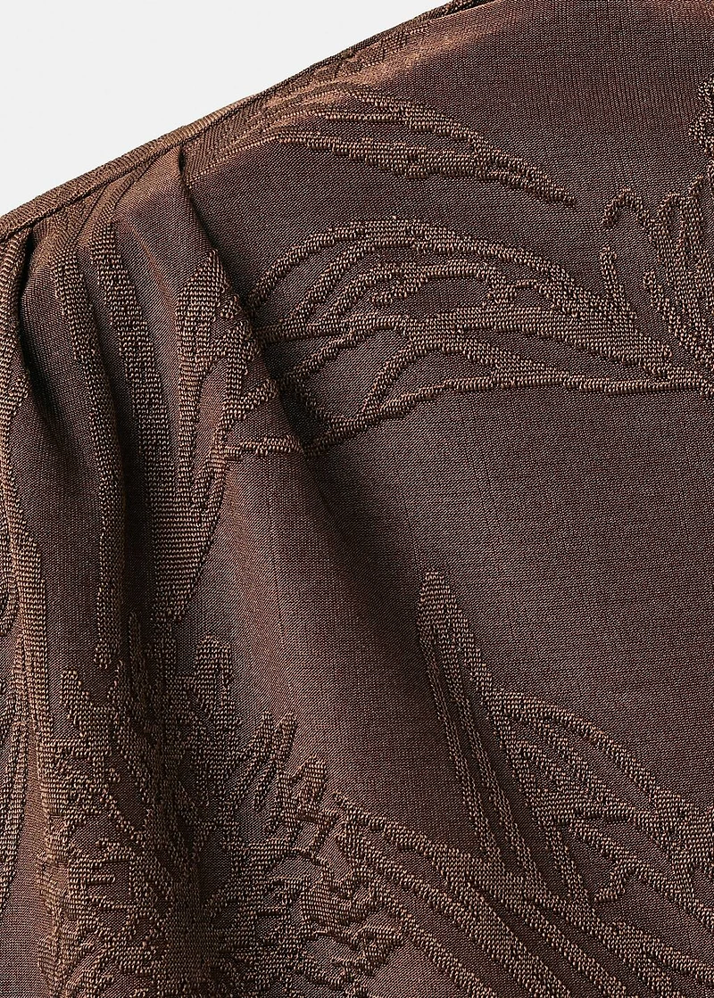 Jacquard floral-print top