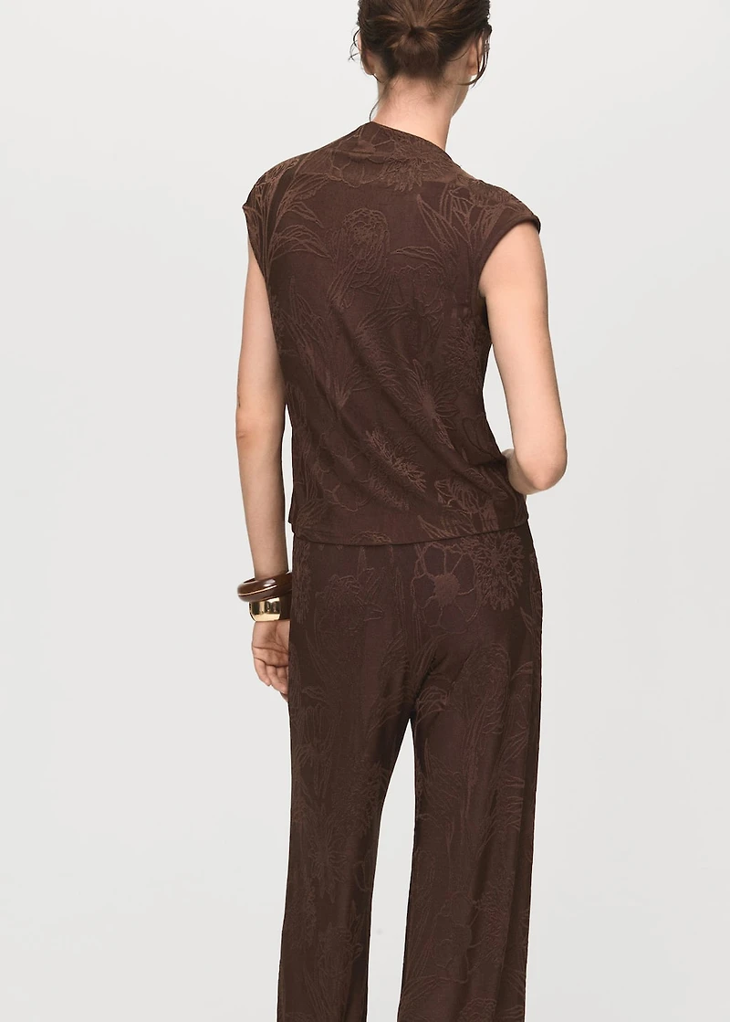 Jacquard floral-print top