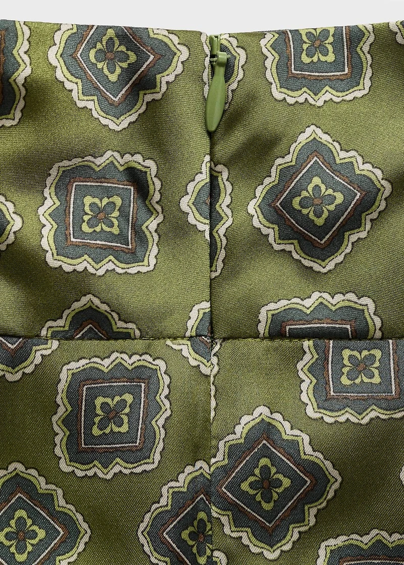 Satin blouse with geometric print