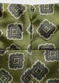 Satin blouse with geometric print