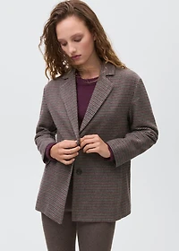 Houndstooth-check jacket