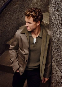 Structured cotton polo sweater