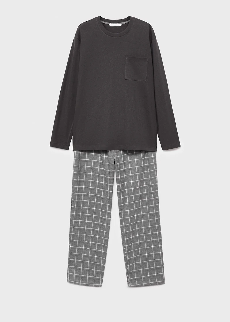 Check cotton pyjama pack