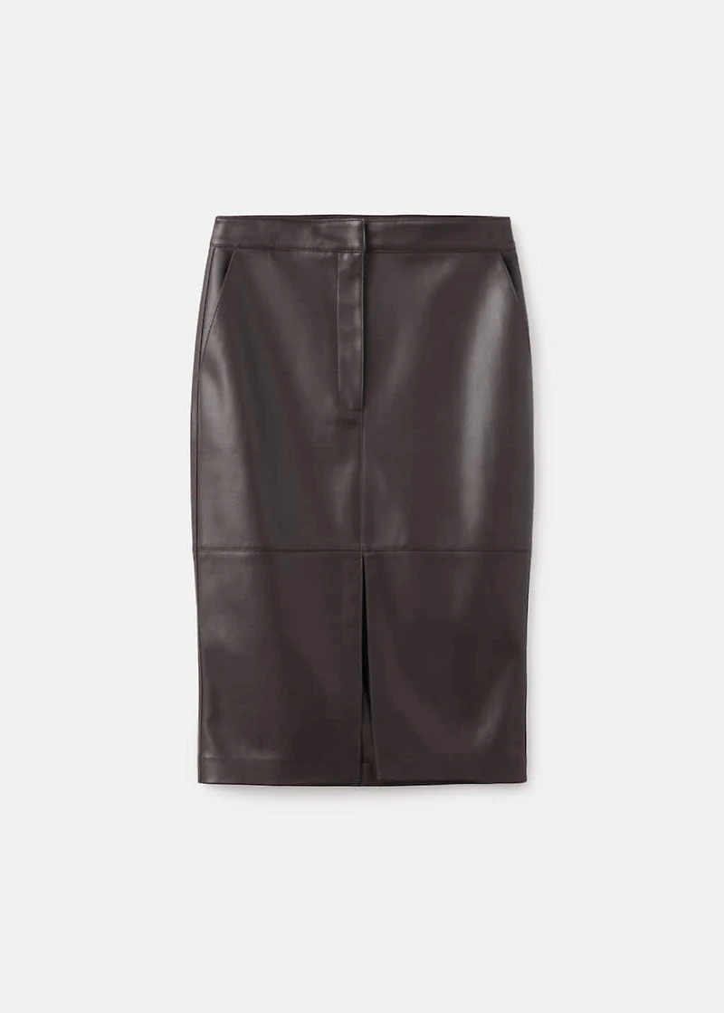 Leather-effect pencil skirt