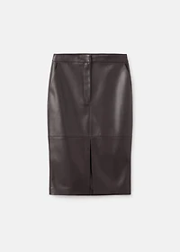 Leather-effect pencil skirt