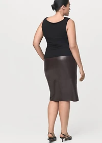Leather-effect pencil skirt