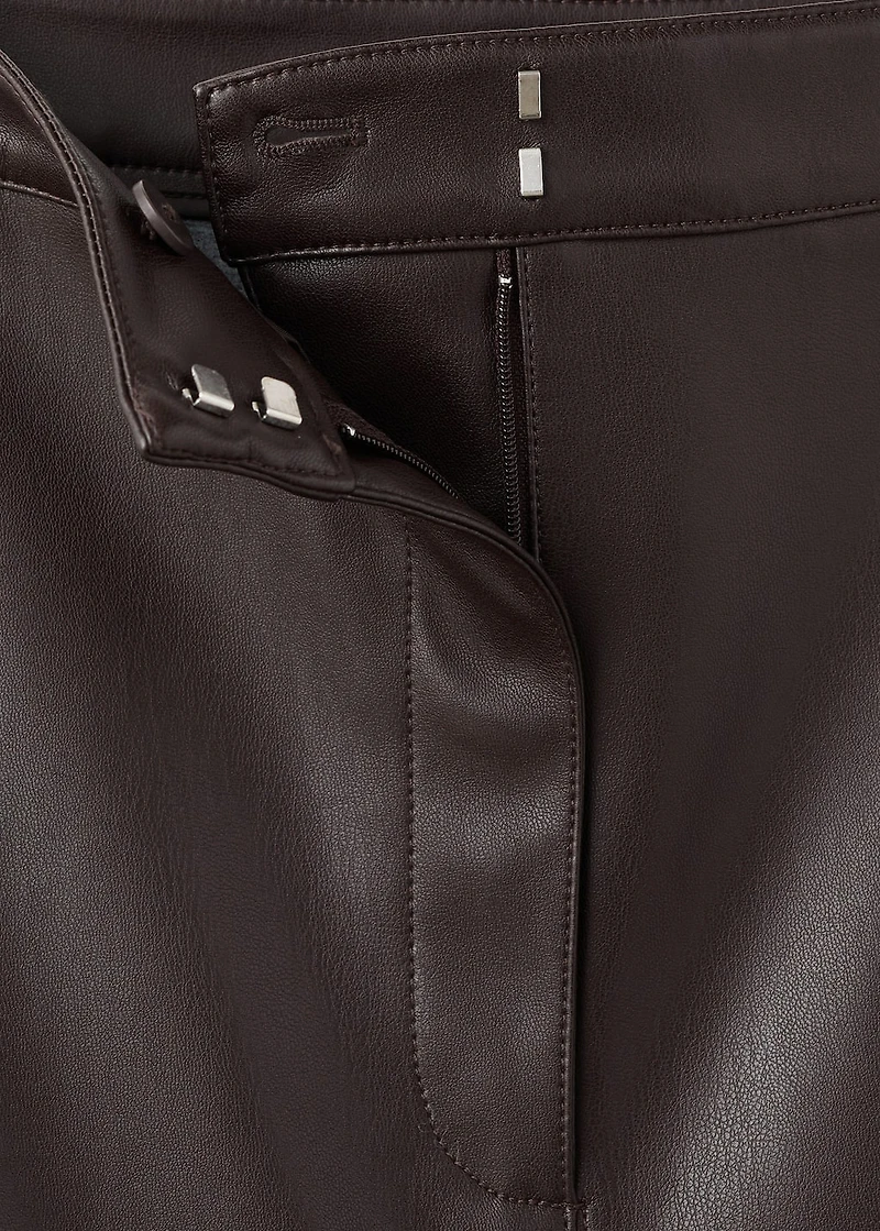 Leather-effect pencil skirt