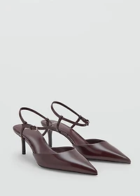 Kitten-heeled shoes with ankle strap